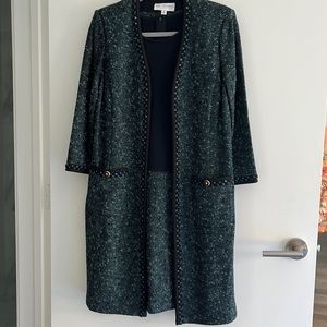 Twin set/black-green/dress size-10/jacket size-8.